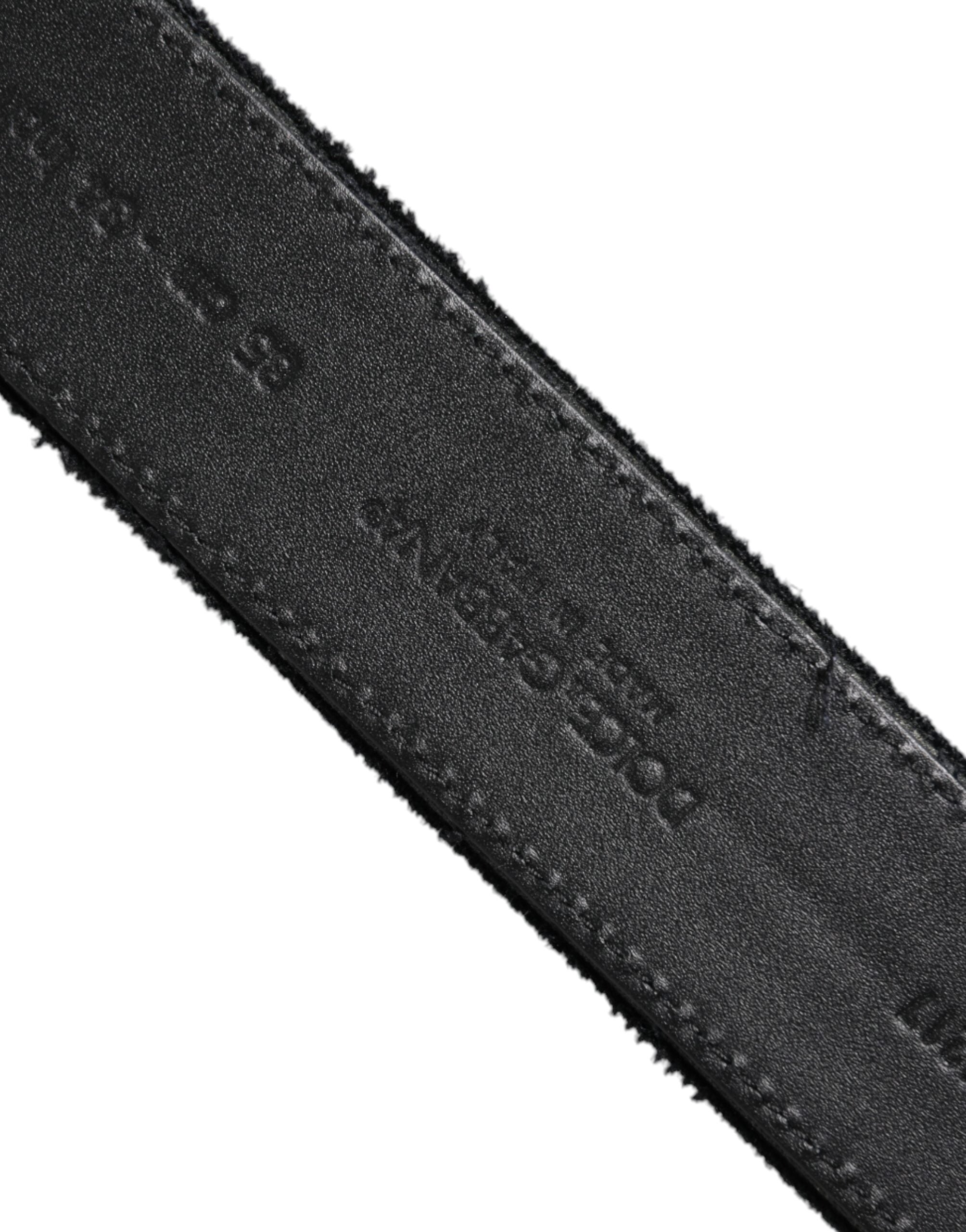 Dolce & Gabbana Black Cotton Belt with Silver-Tone Metal Buckle