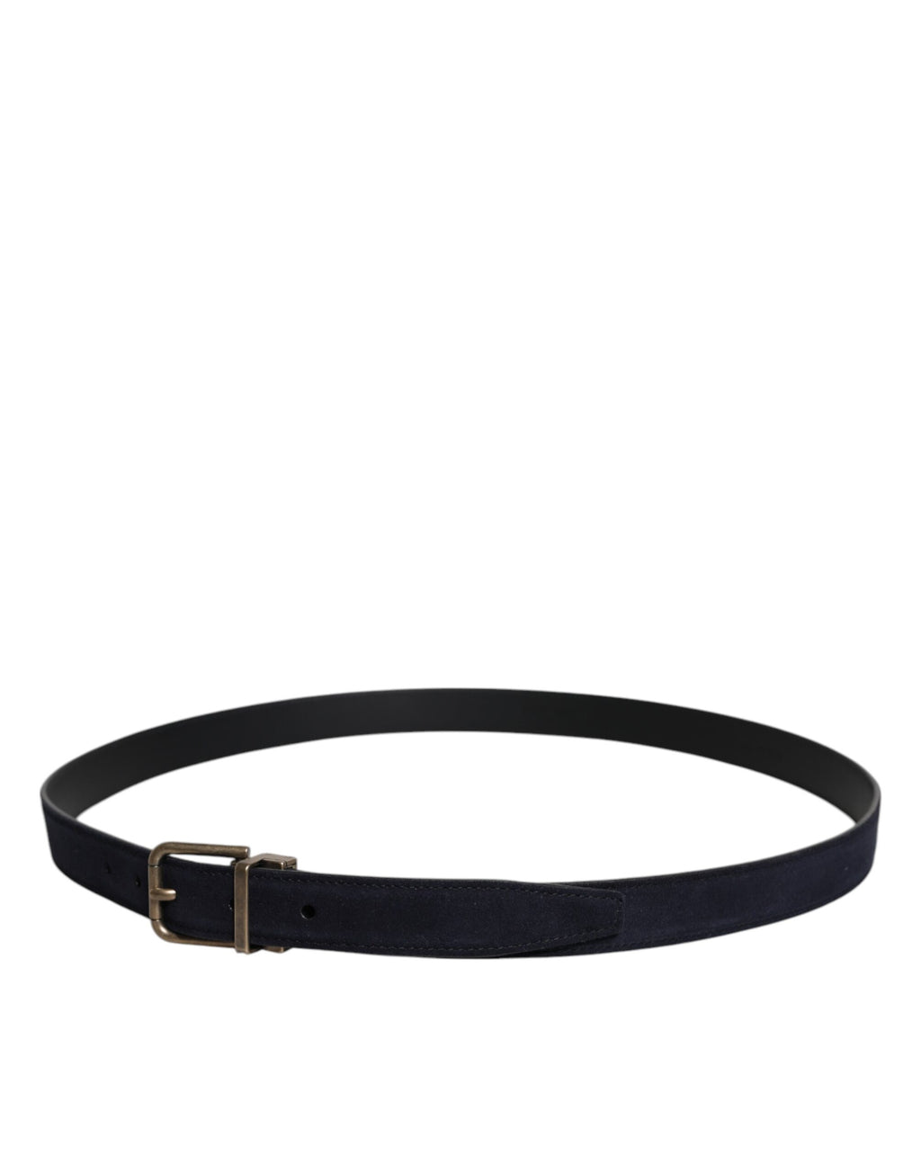 Dolce & Gabbana Classic Black Goatskin Belt with Metal Buckle