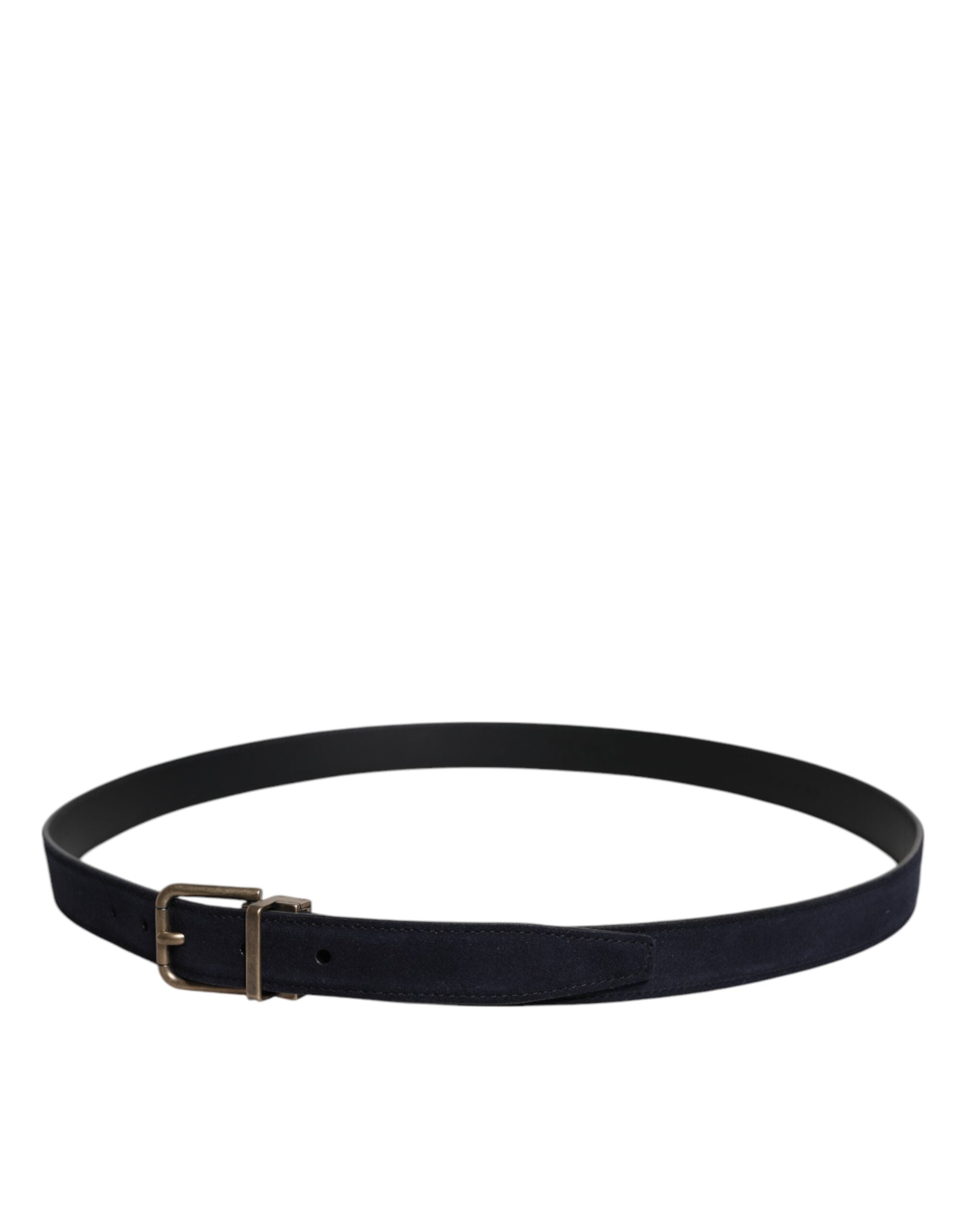 Dolce & Gabbana Classic Black Goatskin Belt with Metal Buckle