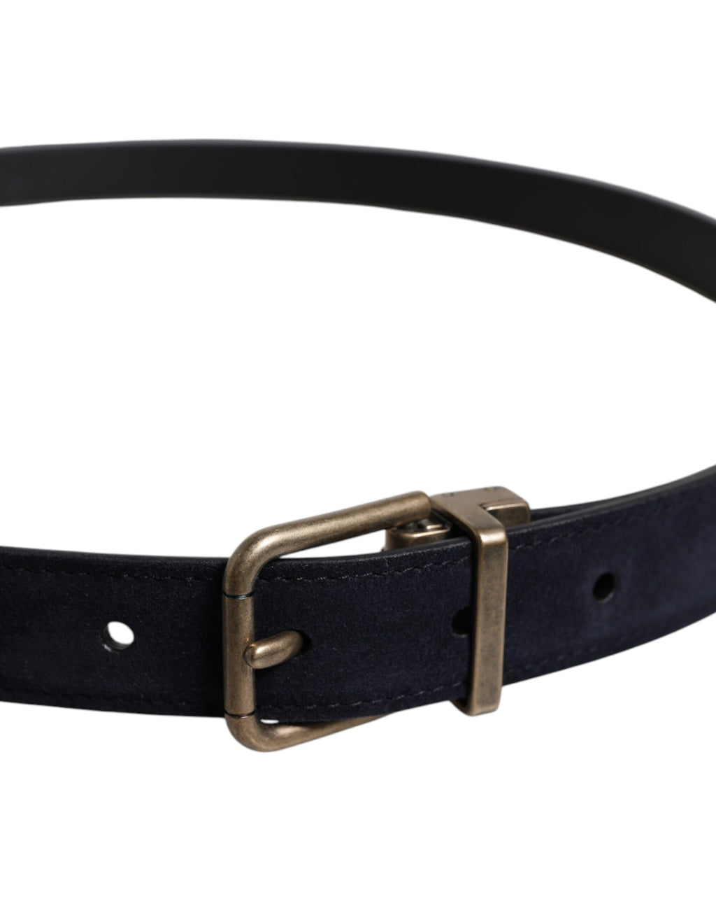 Dolce & Gabbana Classic Black Goatskin Belt with Metal Buckle