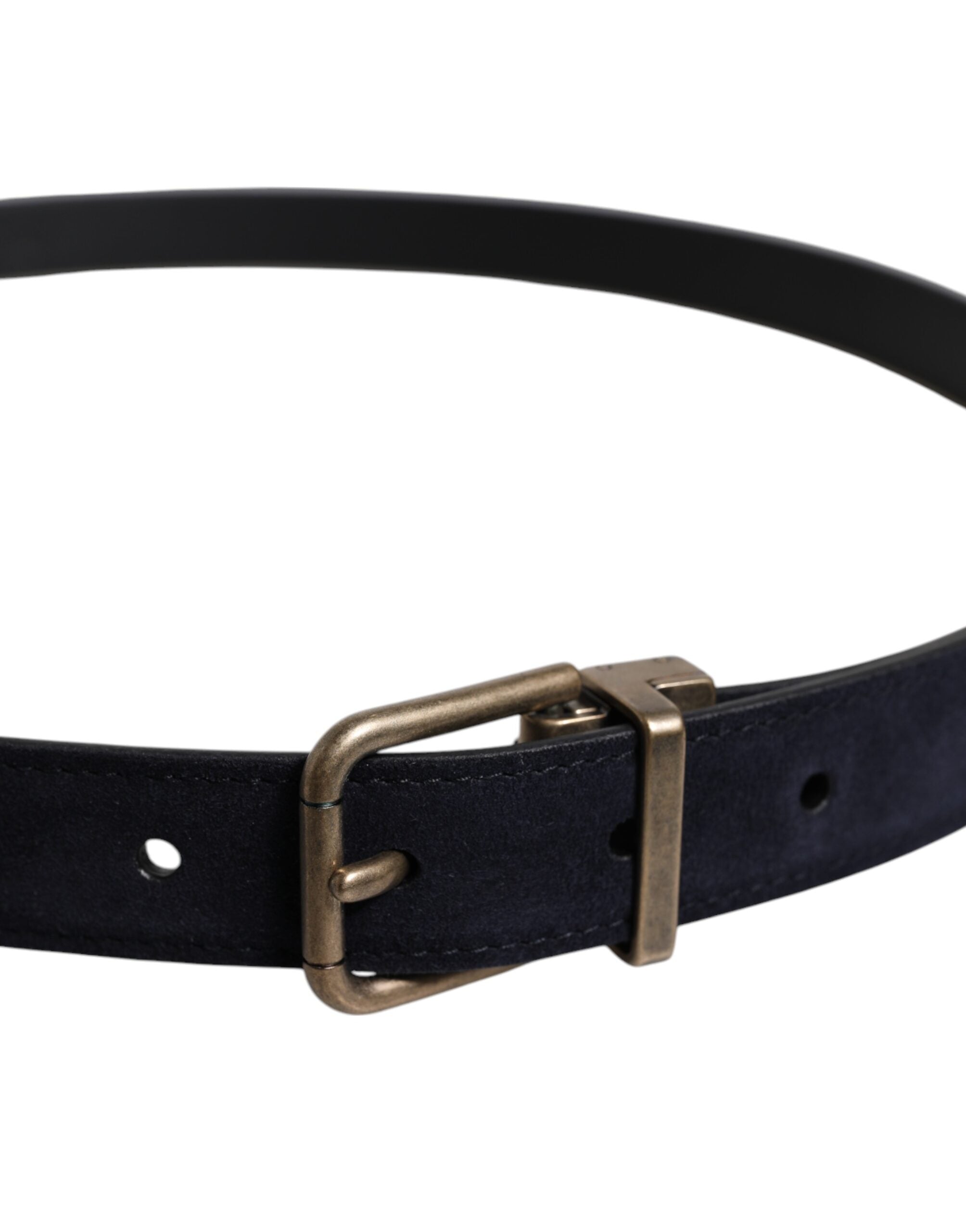 Dolce & Gabbana Classic Black Goatskin Belt with Metal Buckle