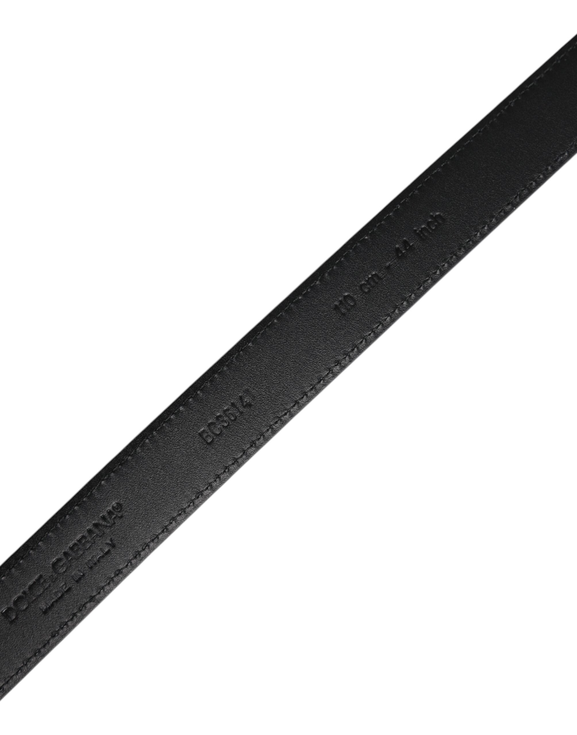 Dolce & Gabbana Classic Black Goatskin Belt with Metal Buckle