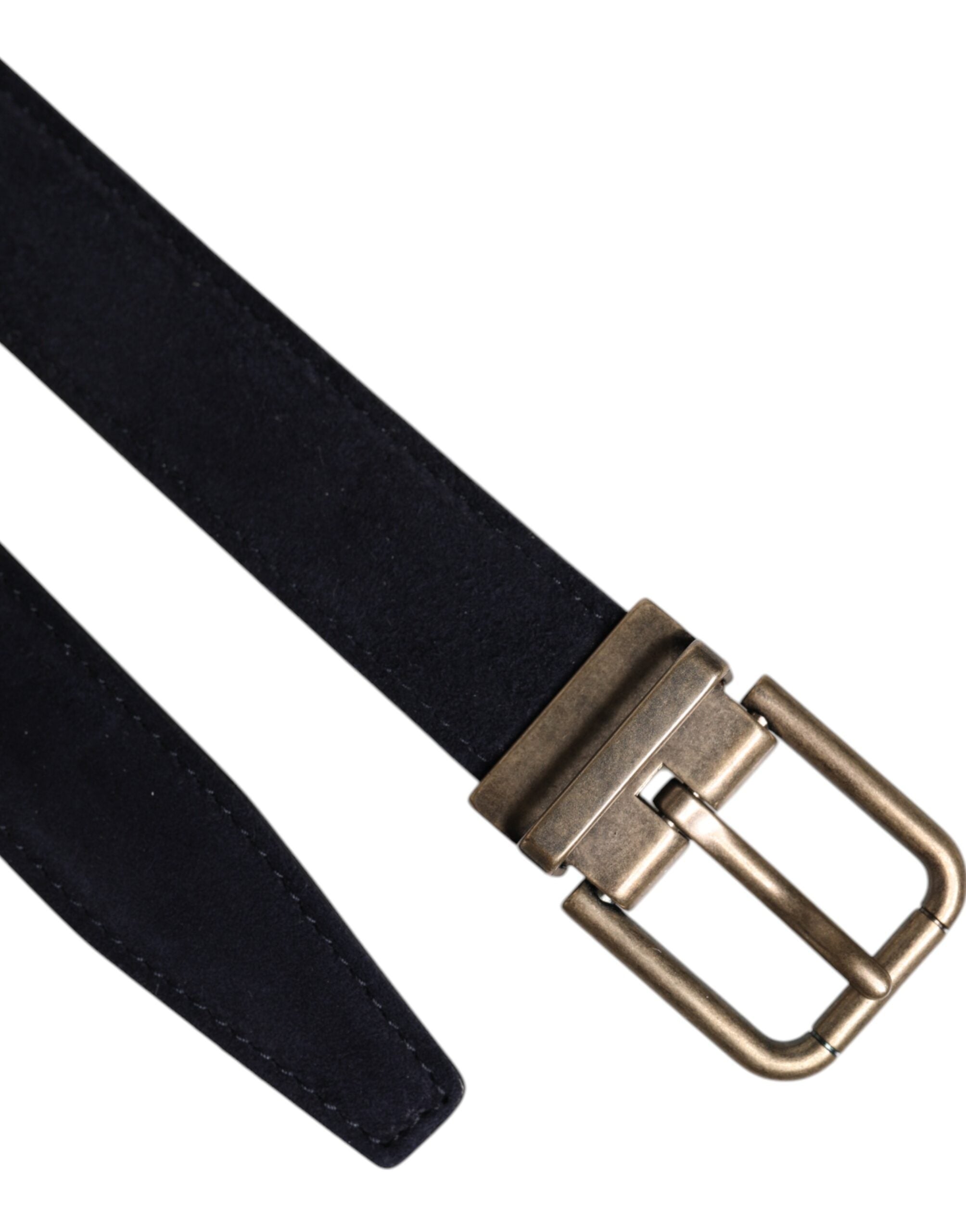 Dolce & Gabbana Classic Black Goatskin Belt with Metal Buckle