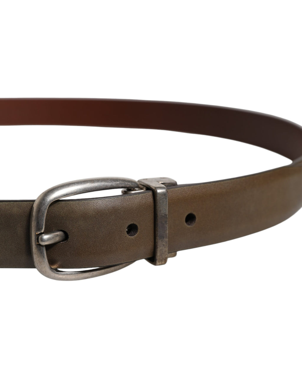 Dolce & Gabbana Brauner Ledergürtel mit klassischer Metall-Logo-Schnalle