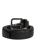 Dolce & Gabbana Klassischer Gürtel mit Metallschnalle aus schwarzem Kalbsleder