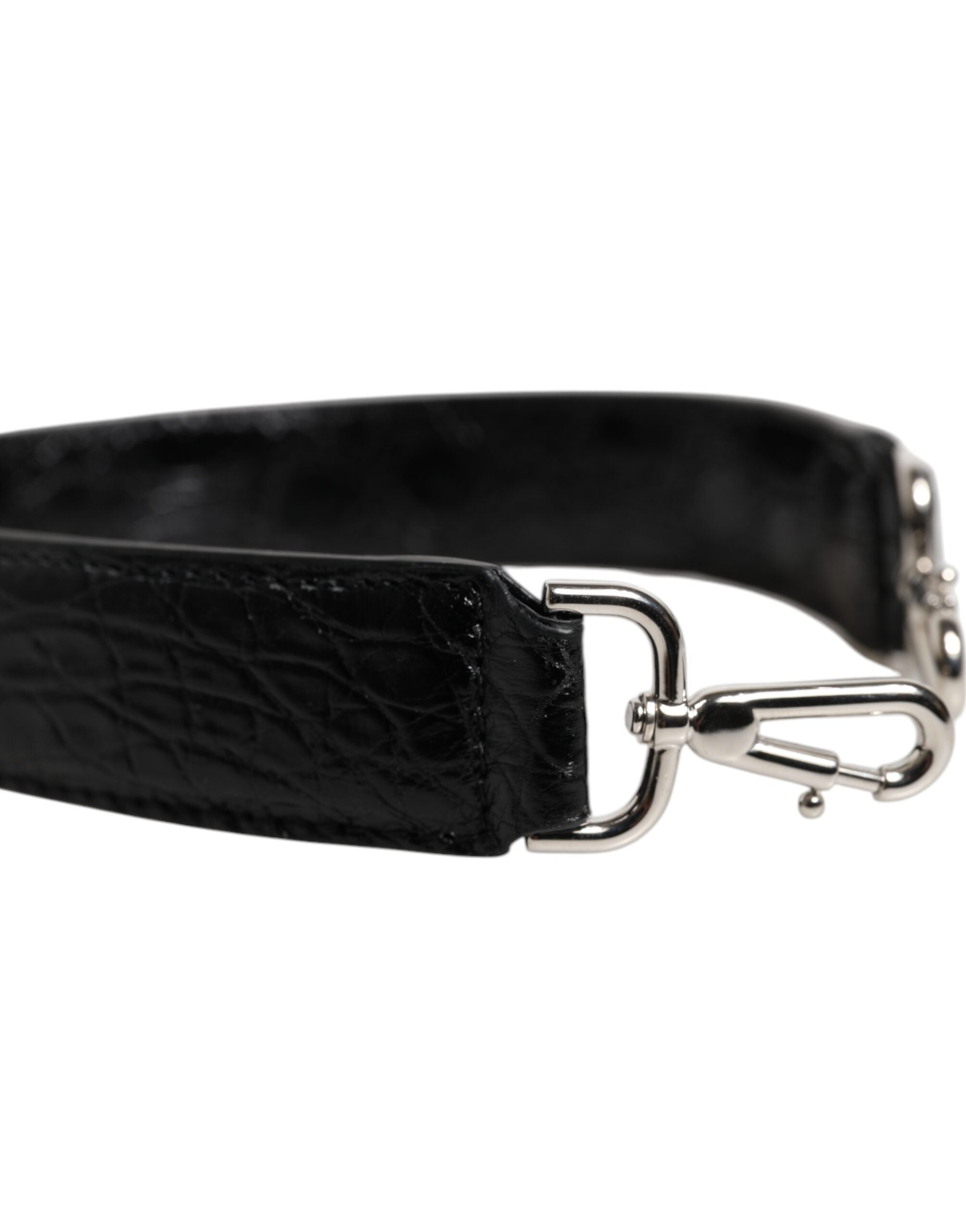 Dolce & Gabbana Black Alligator Leather Shoulder Bag