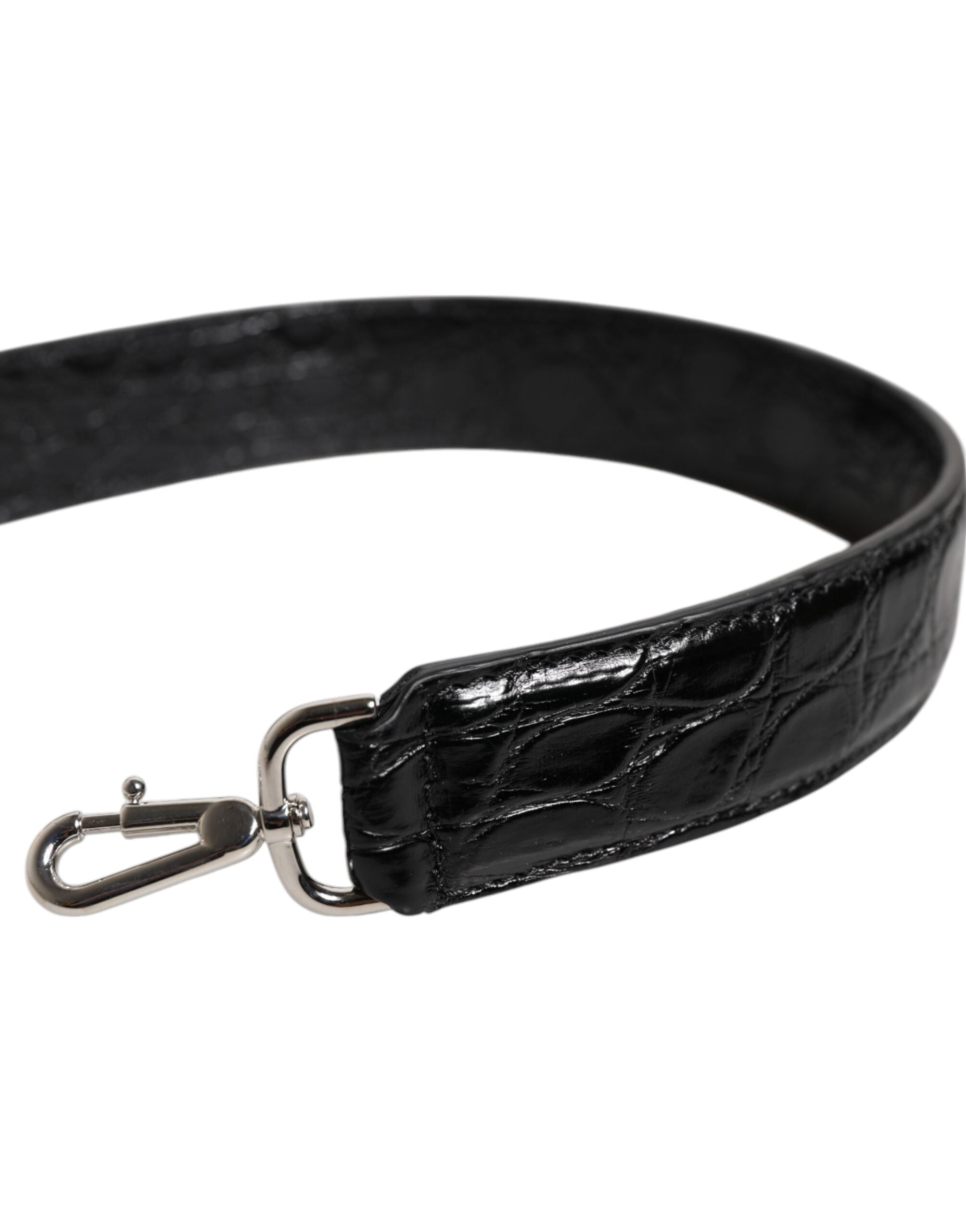 Dolce & Gabbana Black Alligator Leather Shoulder Bag