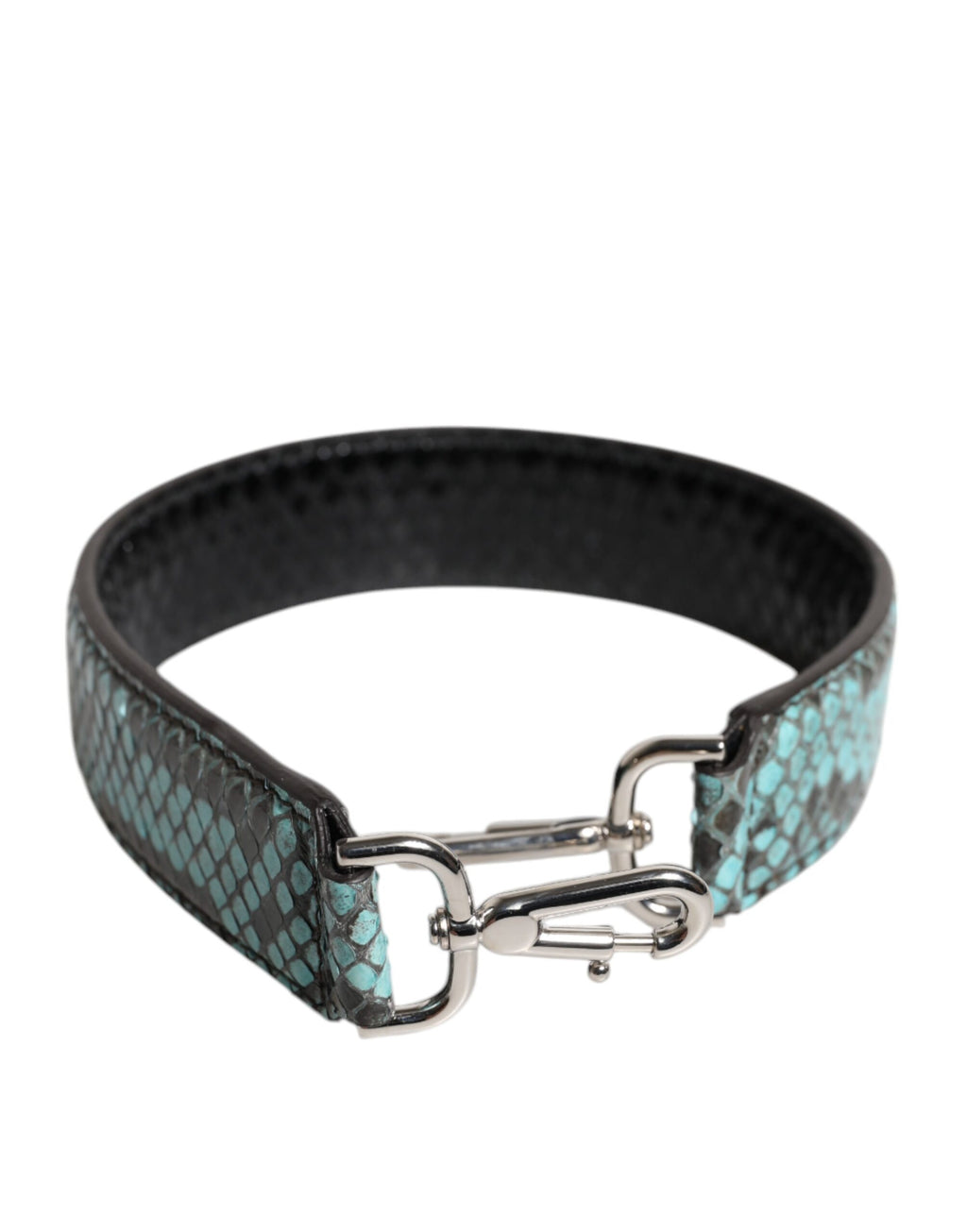 Dolce & Gabbana Black Blue Exotic Leather Shoulder Bag