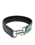 Dolce & Gabbana Black Blue Exotic Leather Shoulder Bag