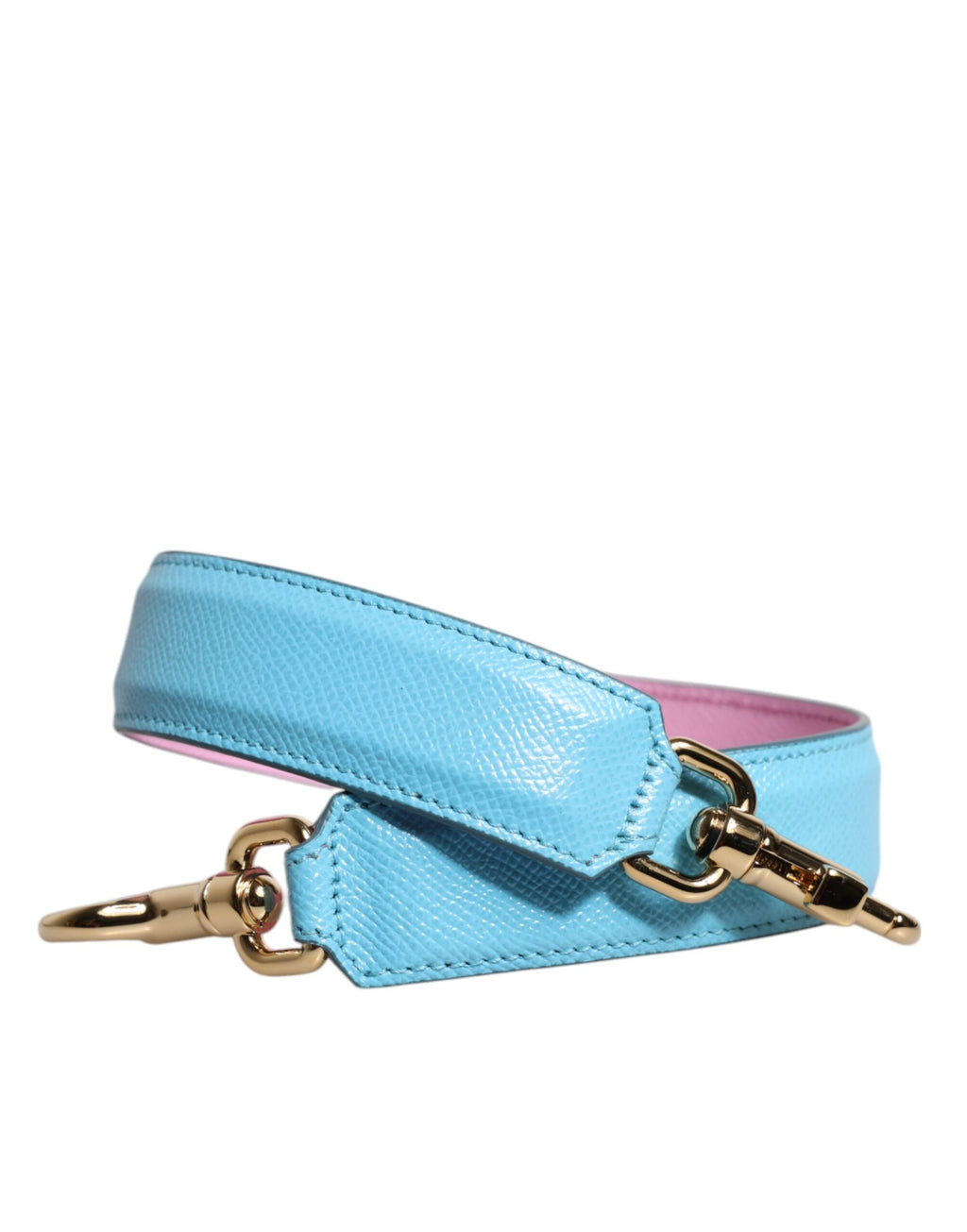 Dolce & Gabbana Pink Blue Leather Bag with Handle and Shoulder Strap