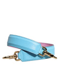 Dolce & Gabbana Pink Blue Leather Bag with Handle and Shoulder Strap