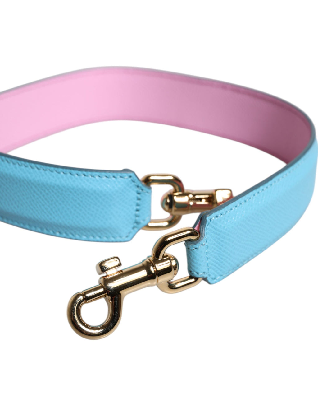 Dolce & Gabbana Pink Blue Leather Bag with Handle and Shoulder Strap