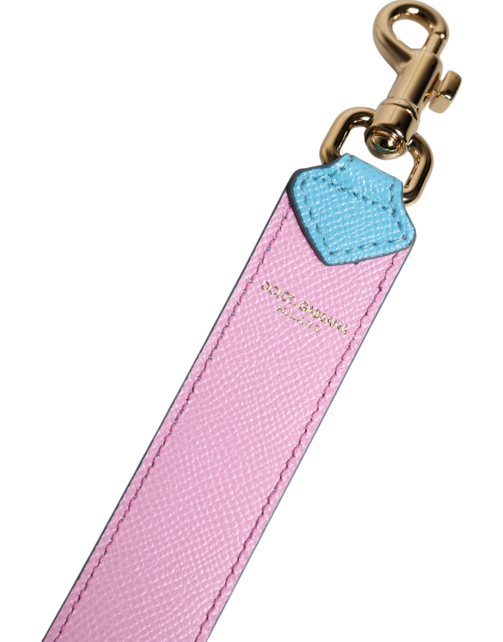 Dolce & Gabbana Pink Blue Leather Bag with Handle and Shoulder Strap