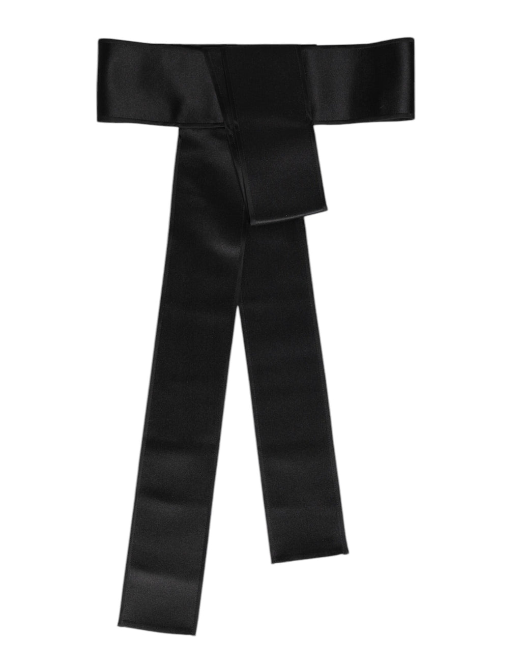 Dolce & Gabbana Black Wide Satin Waist Belt