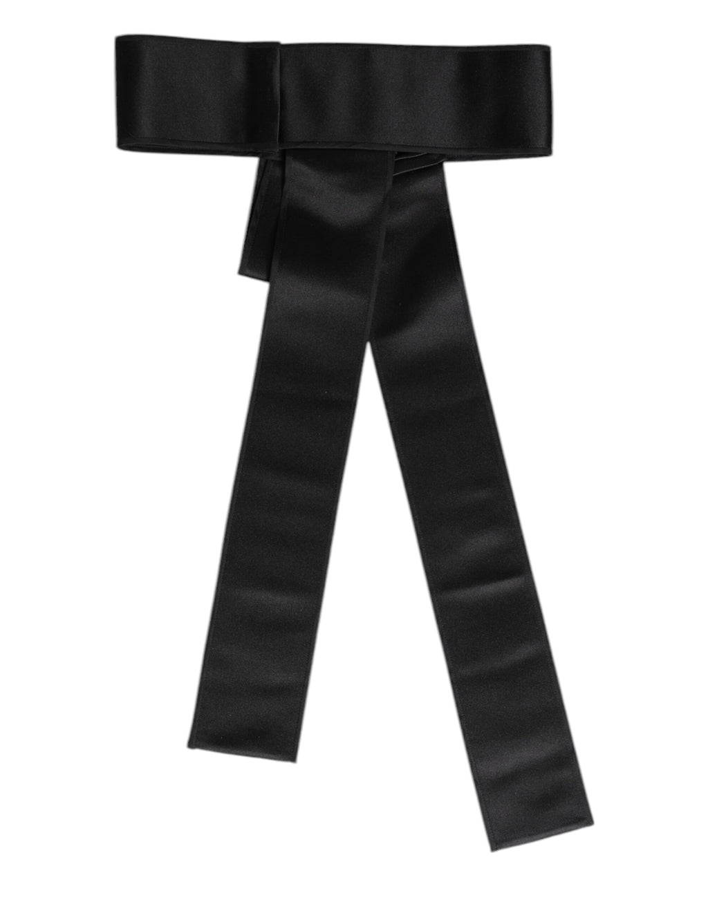 Dolce & Gabbana Black Wide Satin Waist Belt
