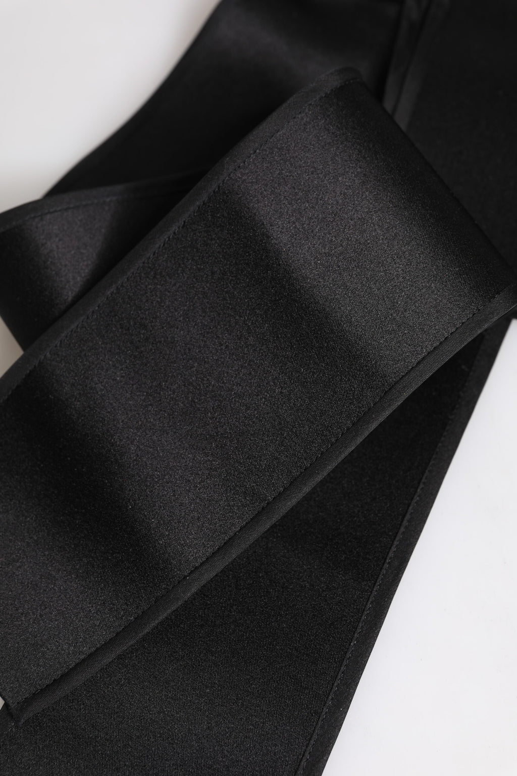 Dolce & Gabbana Black Wide Satin Waist Belt
