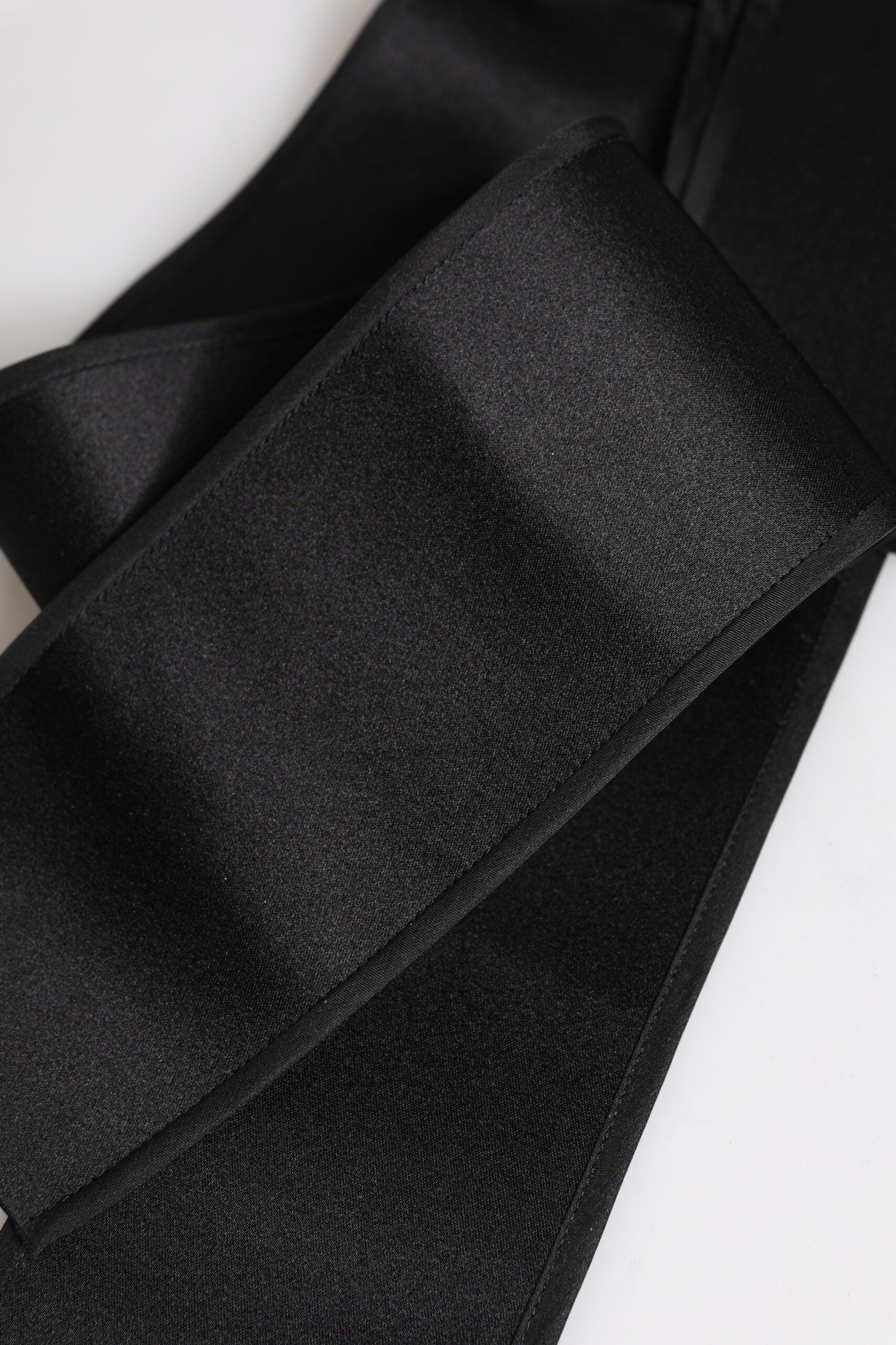 Dolce & Gabbana Black Wide Satin Waist Belt
