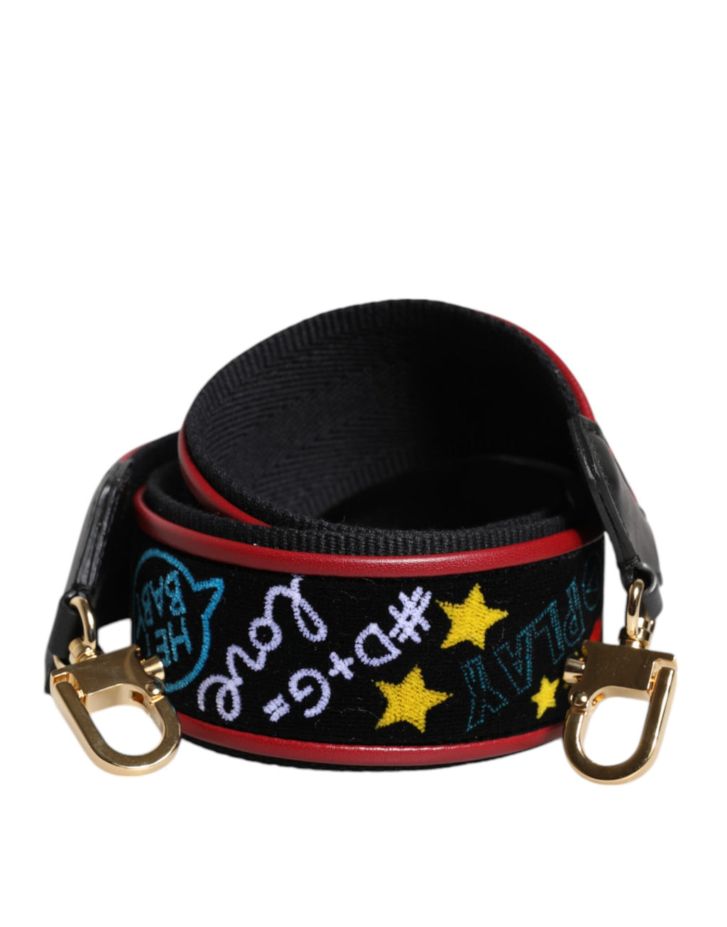 Dolce & Gabbana Black Printed Cotton Shoulder Bag