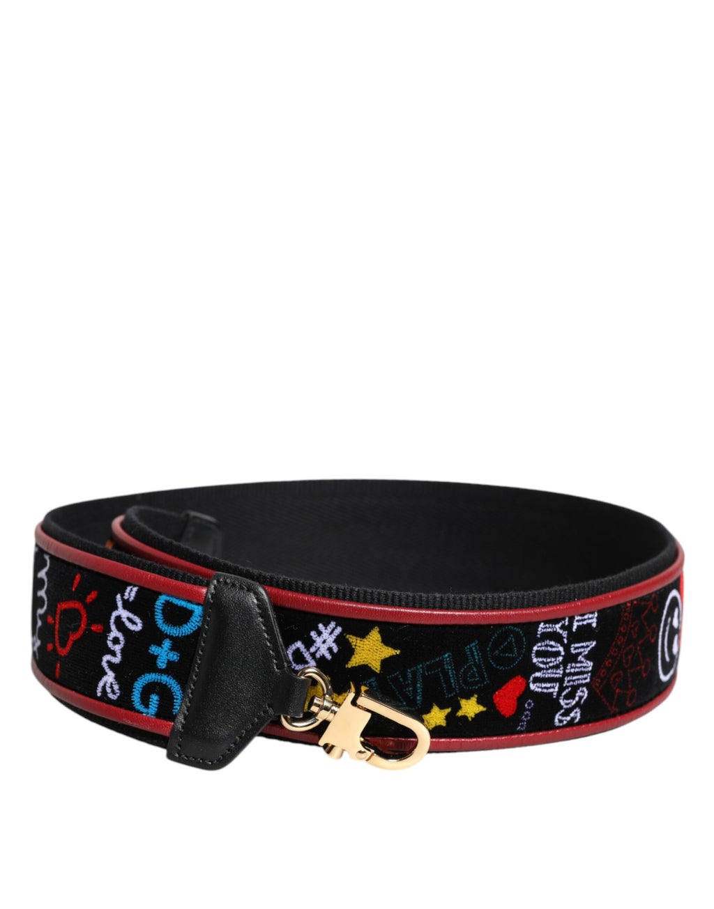 Dolce & Gabbana Black Printed Cotton Shoulder Bag