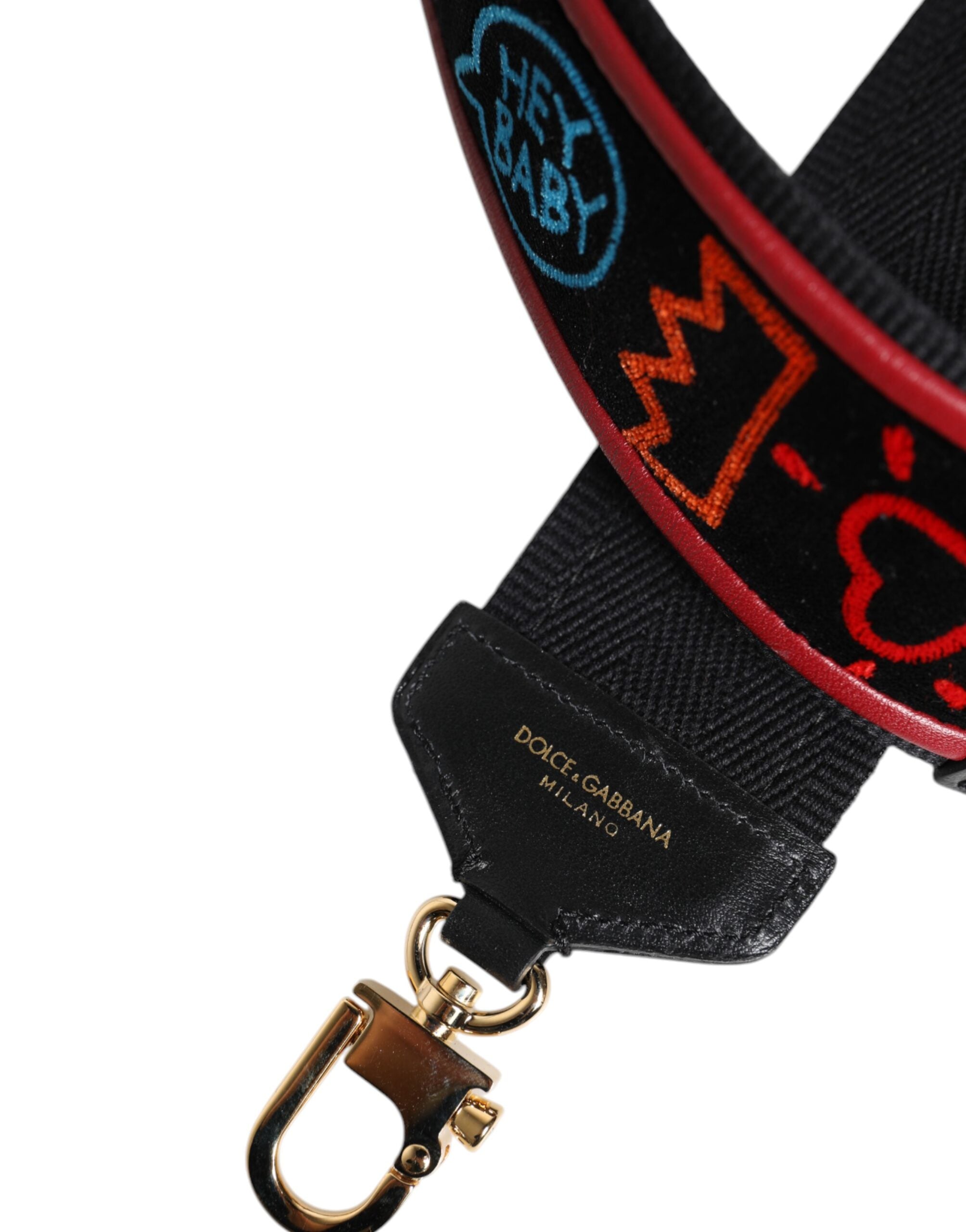 Dolce & Gabbana Black Printed Cotton Shoulder Bag