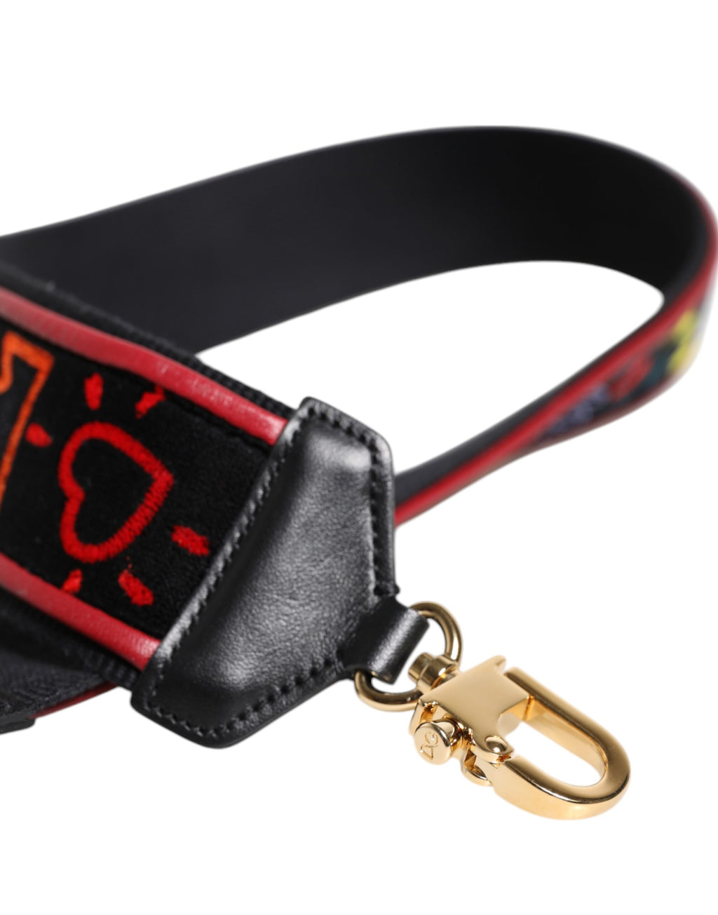 Dolce & Gabbana Black Printed Cotton Shoulder Bag