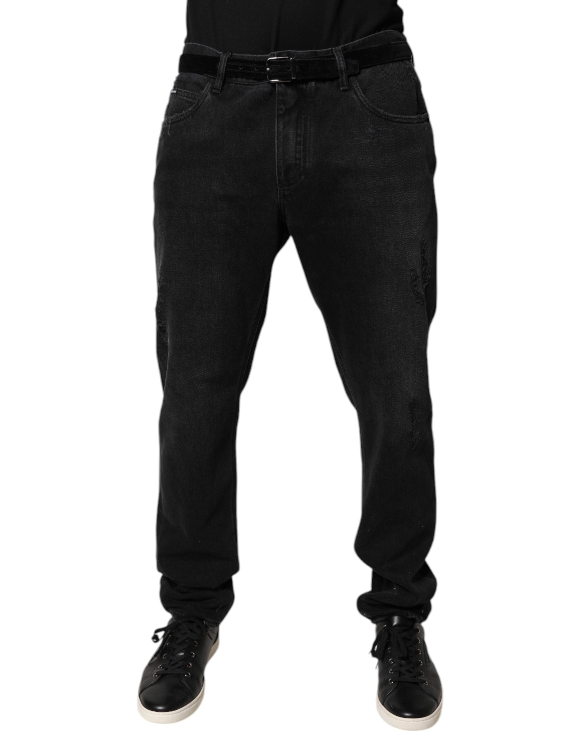 Dolce & Gabbana Black Cotton Skinny Men's Denim Jeans