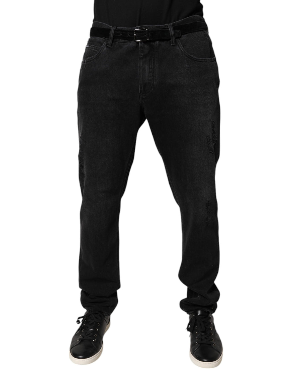 Dolce & Gabbana Black Cotton Skinny Men's Denim Jeans