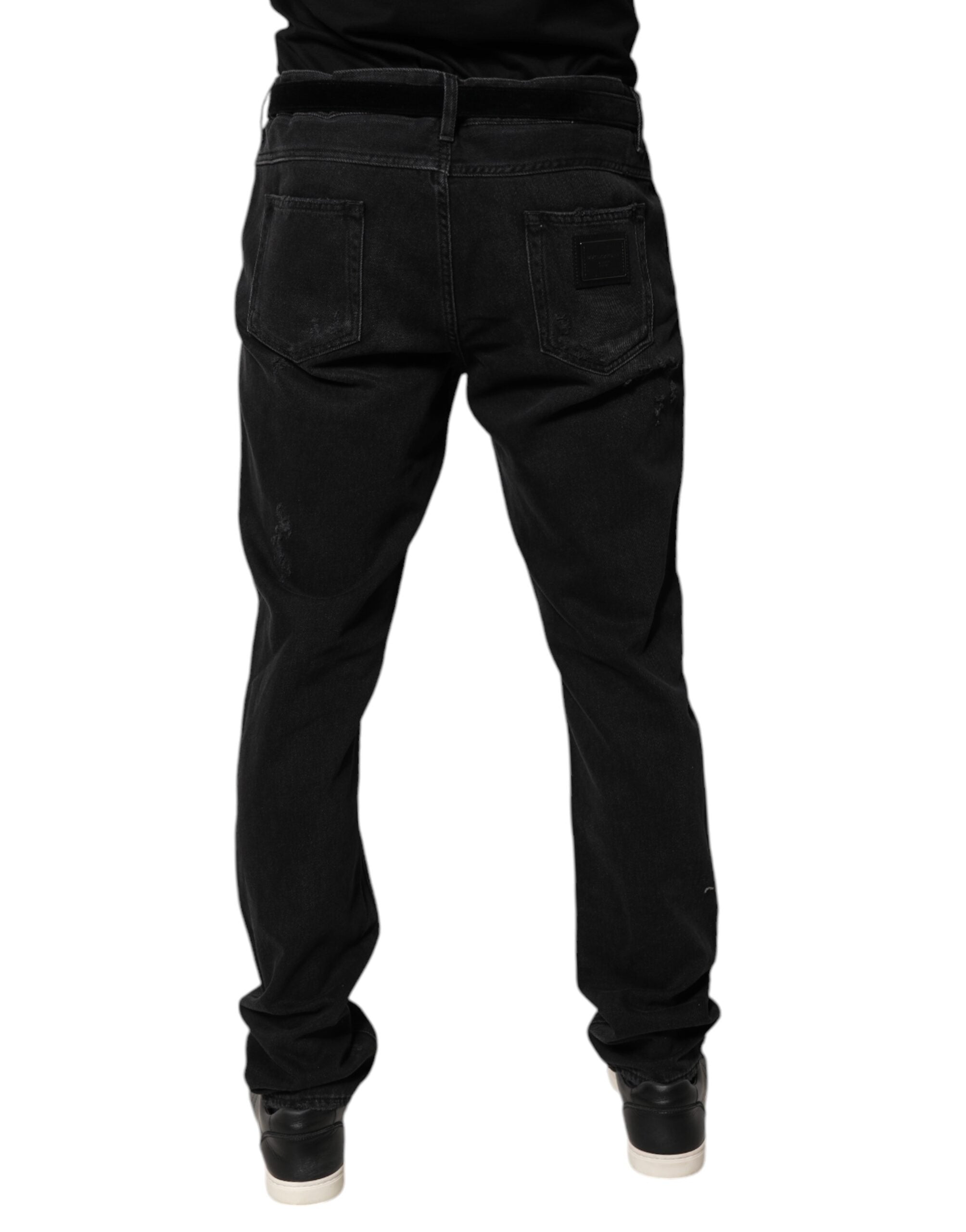 Dolce & Gabbana Black Cotton Skinny Men's Denim Jeans