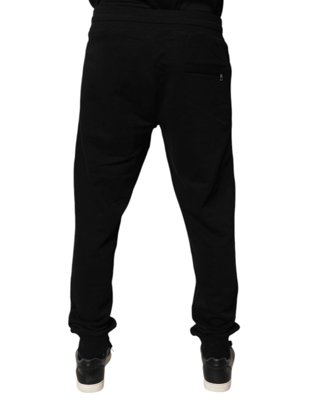 Dolce & Gabbana Schwarze Baumwoll-Jogger-Sweatpants mit mittlerer Taille