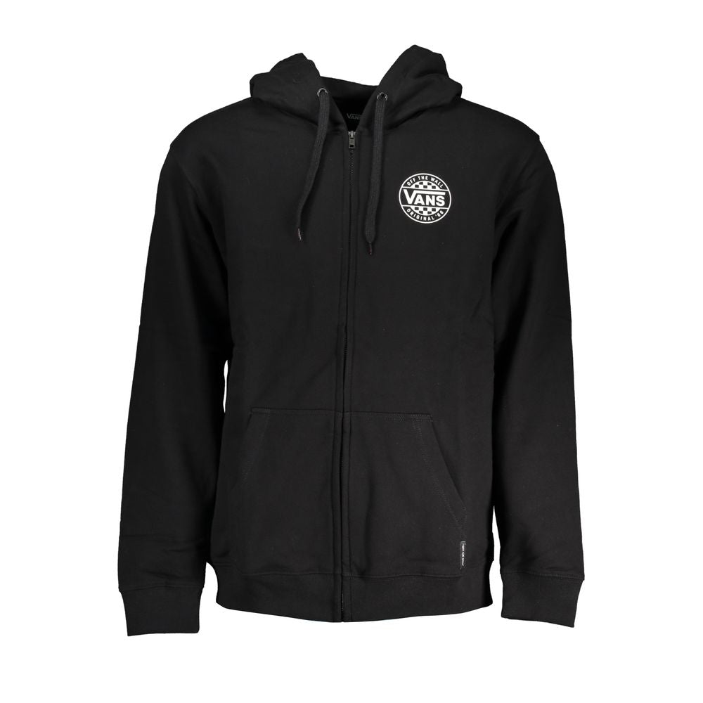 Vans Schwarzer Baumwollpullover für Männer mit Kapuze und Reißverschlusstaschen