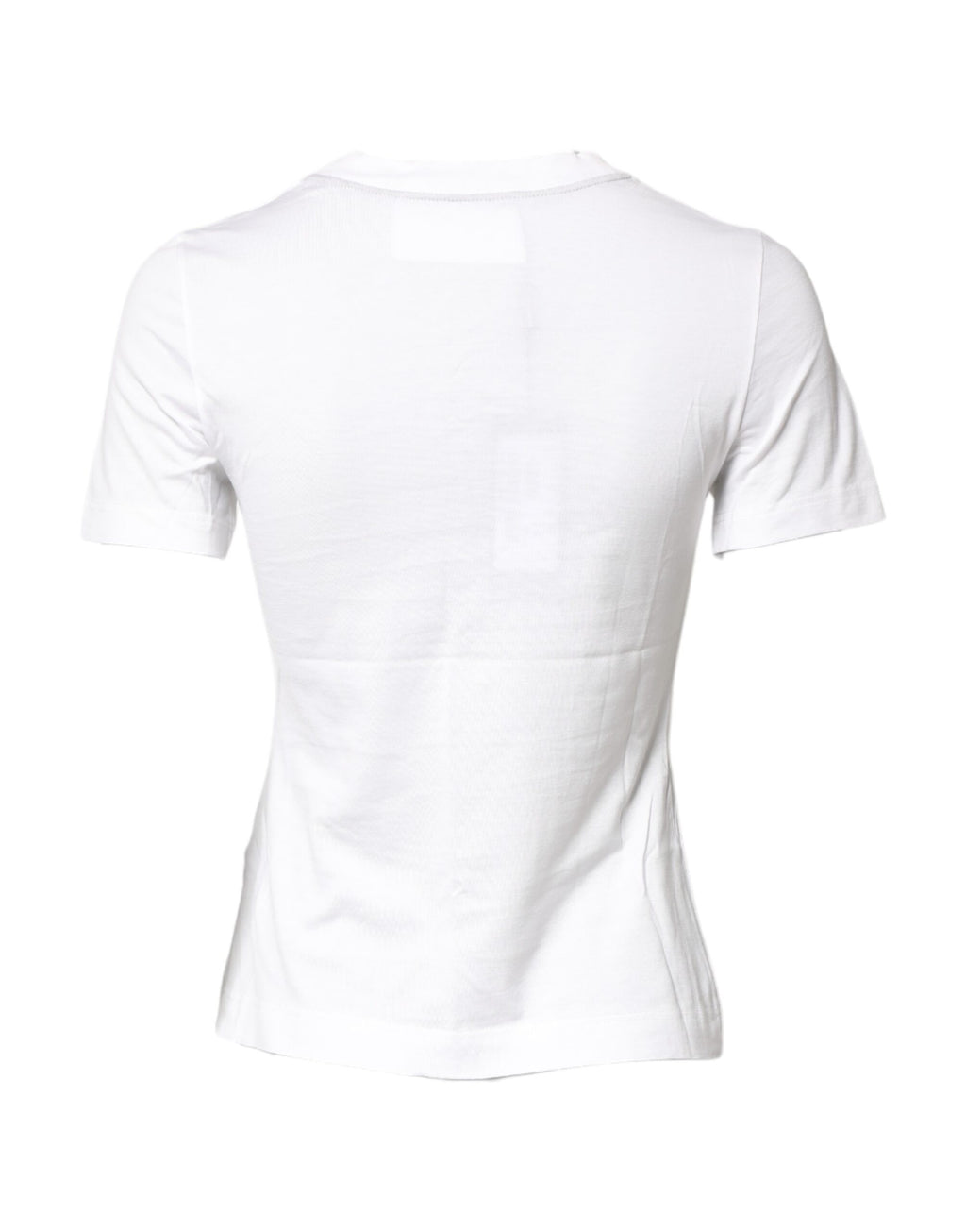Dolce & Gabbana Weißes T-Shirt mit Rundhalsausschnitt und Grafikdruck aus Baumwolle