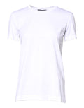 Dolce & Gabbana Weißes Baumwoll-T-Shirt mit Rundhalsausschnitt und kurzen Ärmeln