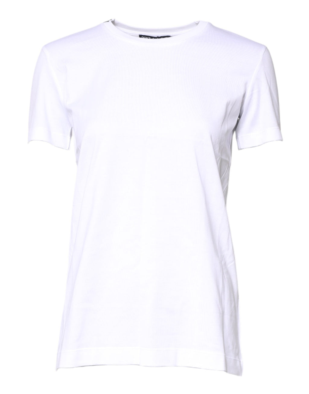 Dolce & Gabbana Weißes Baumwoll-T-Shirt mit Rundhalsausschnitt und kurzen Ärmeln