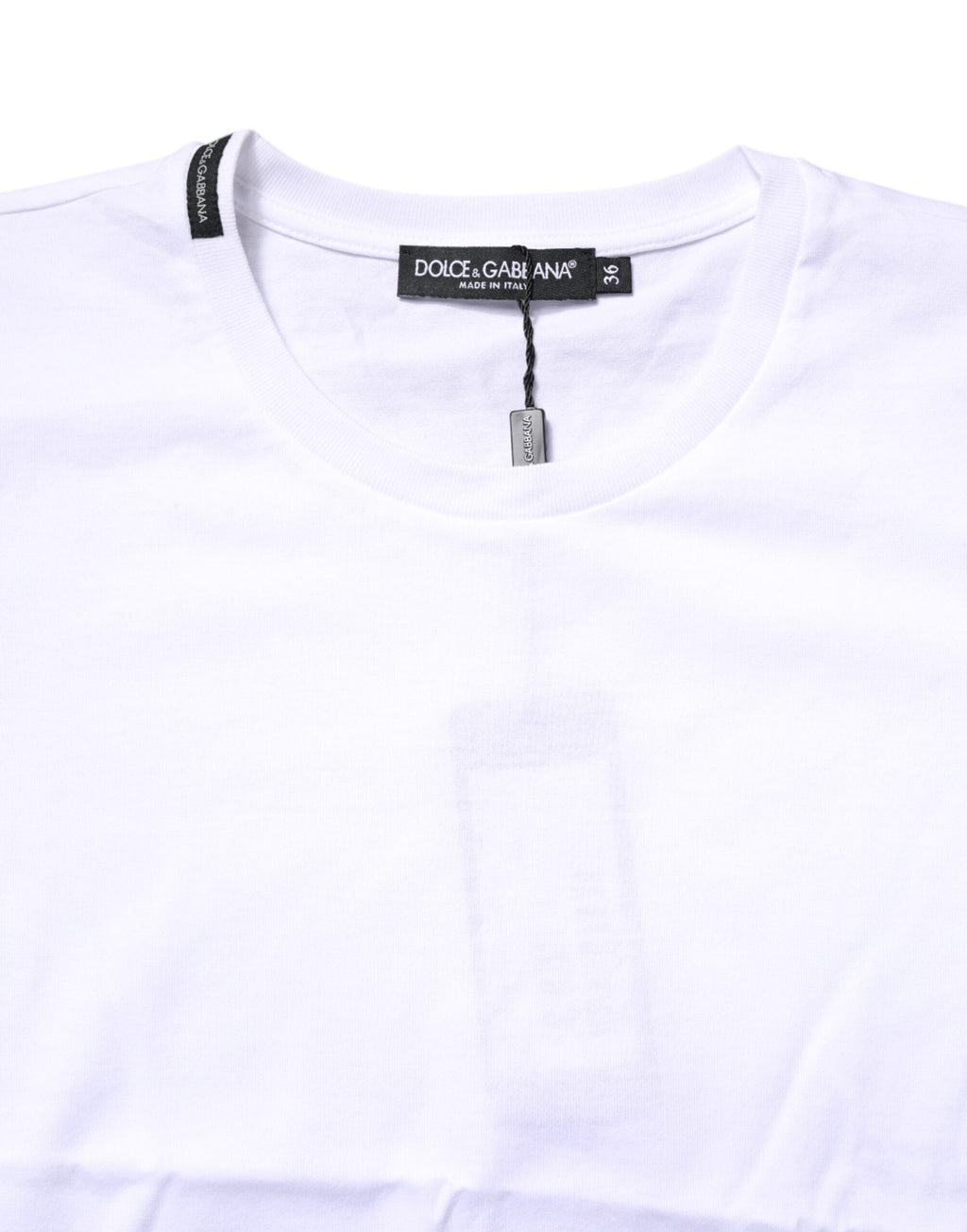 Dolce & Gabbana Weißes Baumwoll-T-Shirt mit Rundhalsausschnitt und kurzen Ärmeln
