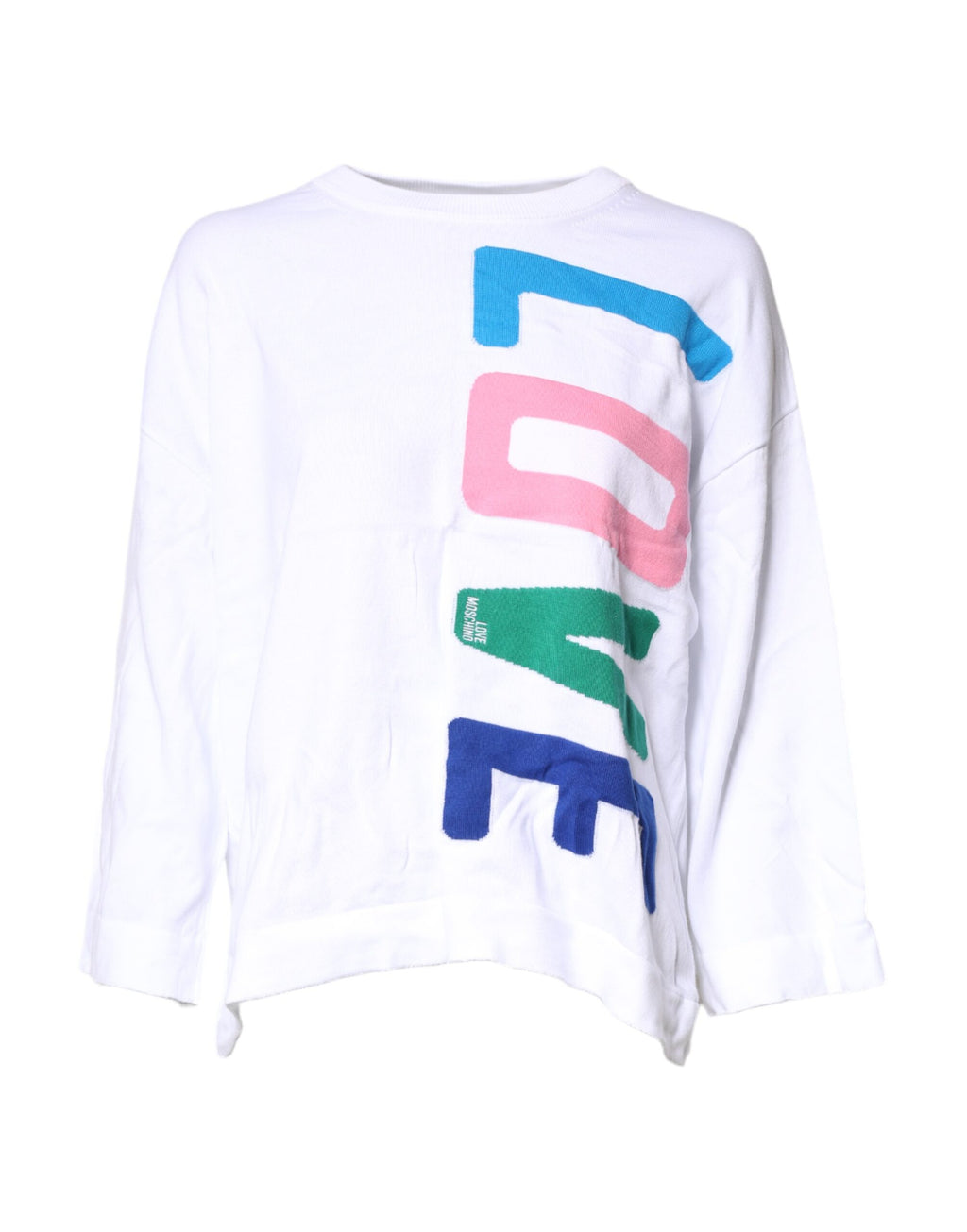 Love Moschino White Cotton Graphic Print Long Sleeve T-Shirt