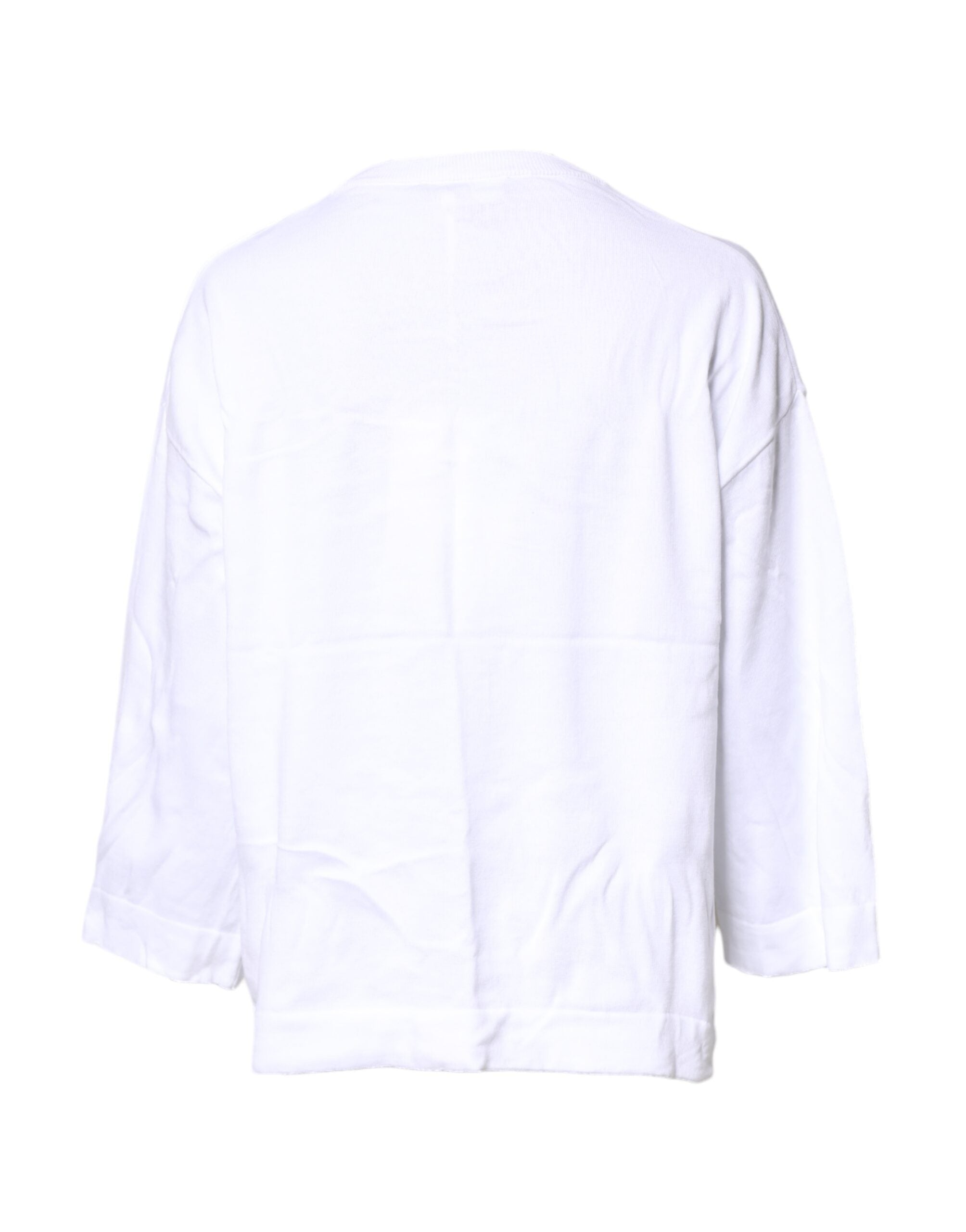 Love Moschino White Cotton Graphic Print Long Sleeve T-Shirt