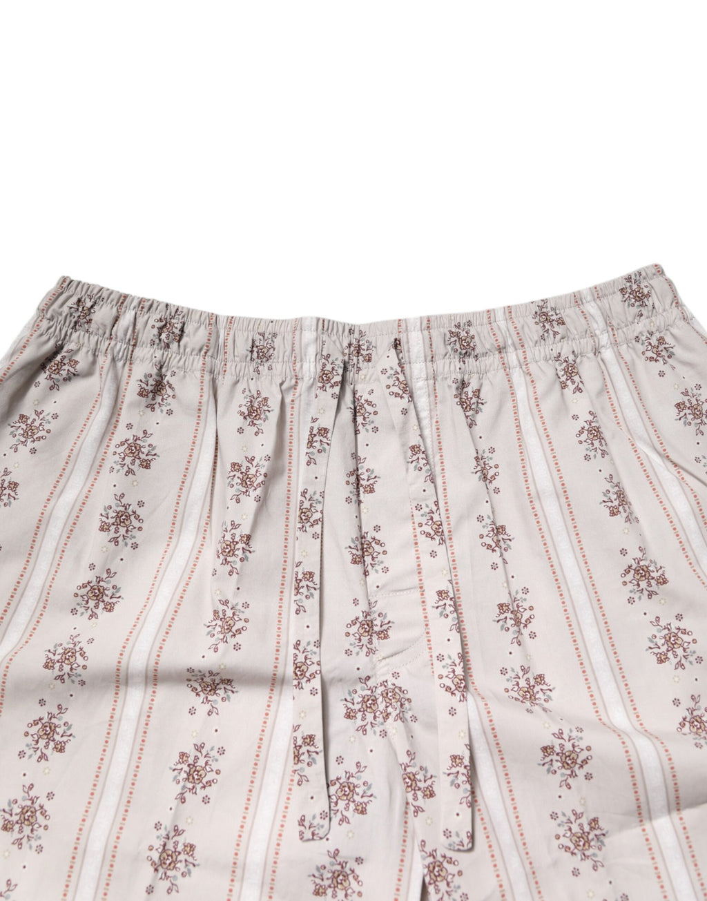 Dolce & Gabbana Beige Floral Print Baumwolle Männer Pyjama Set Schlafanzug
