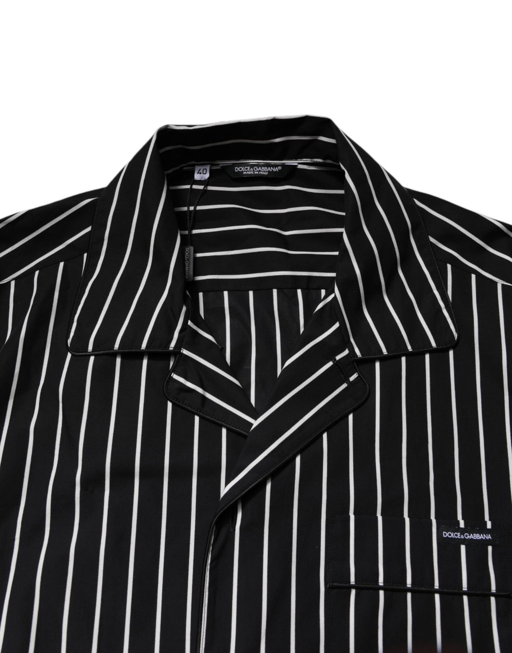 Dolce & Gabbana Black White Stripe Cotton Men's Pajama Set Sleepwear