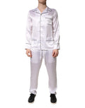 Dolce & Gabbana White Satin Silk Men's Pajama Set