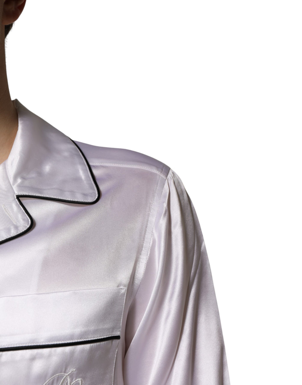 Dolce & Gabbana White Satin Silk Men's Pajama Set