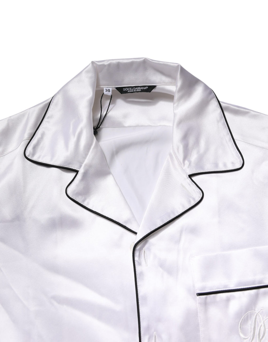 Dolce & Gabbana White Satin Silk Men's Pajama Set