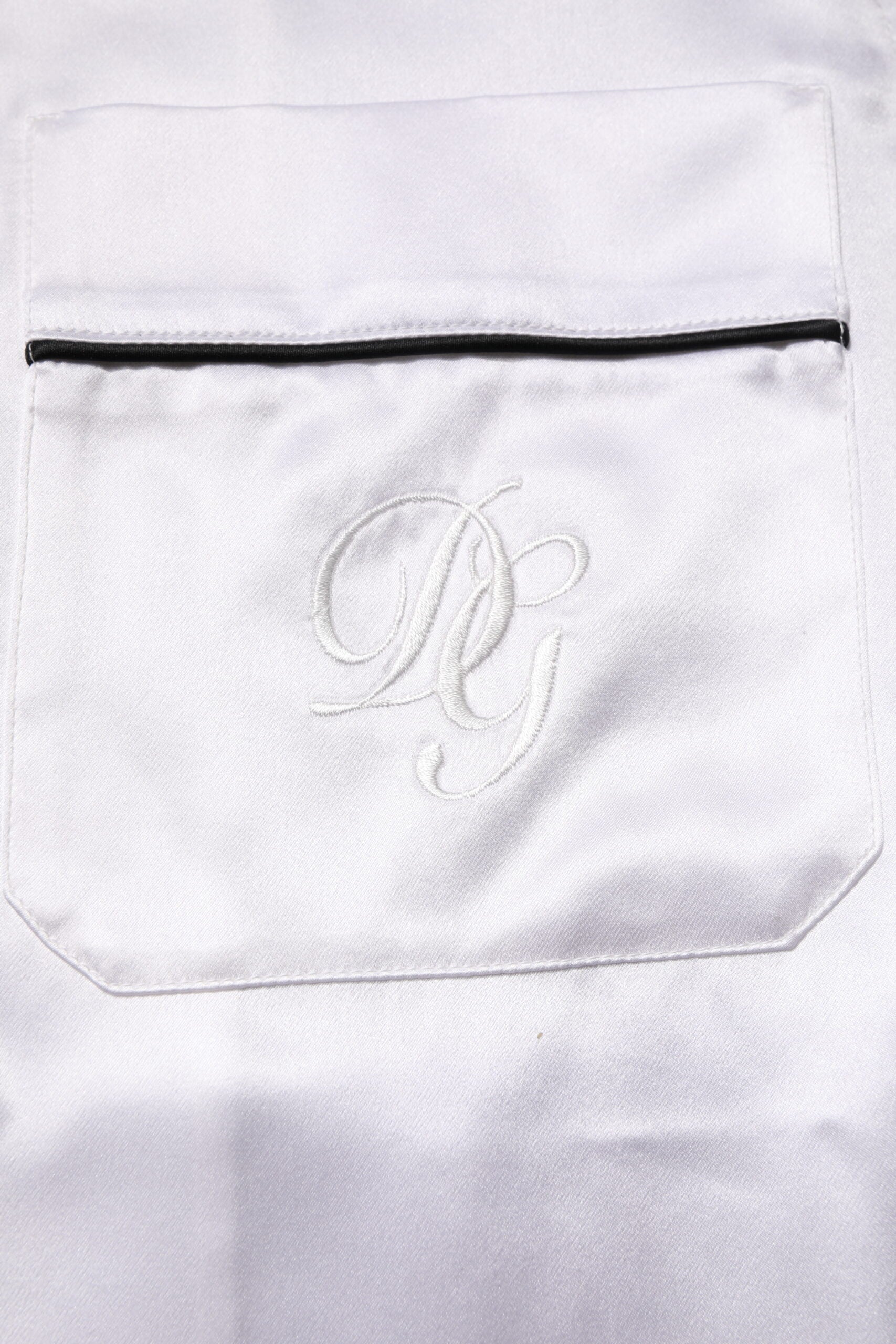 Dolce & Gabbana White Satin Silk Men's Pajama Set