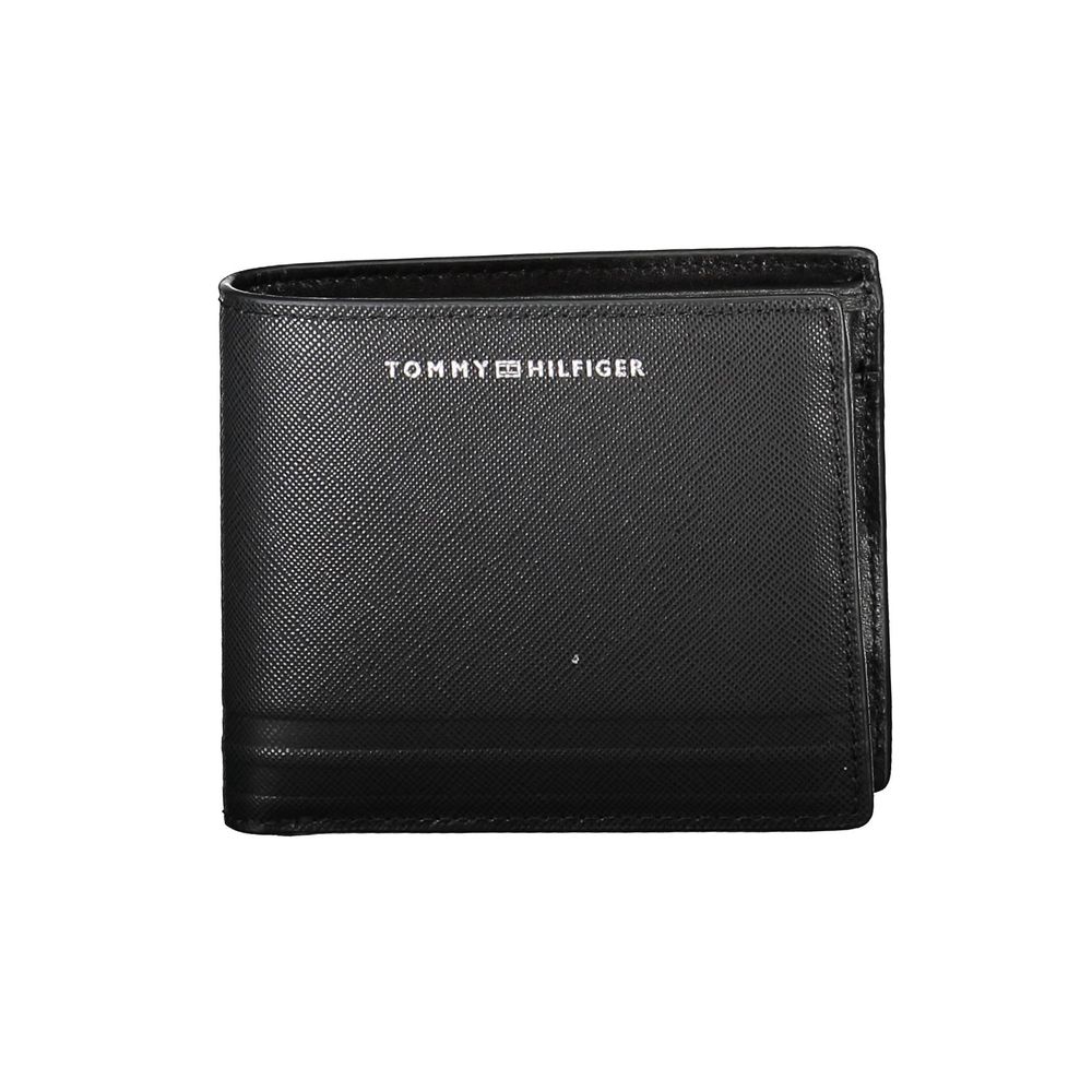 Tommy Hilfiger Schwarzes Leder Portemonnaie für Herren