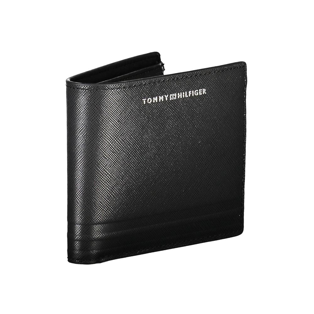 Tommy Hilfiger Schwarzes Leder Portemonnaie für Herren
