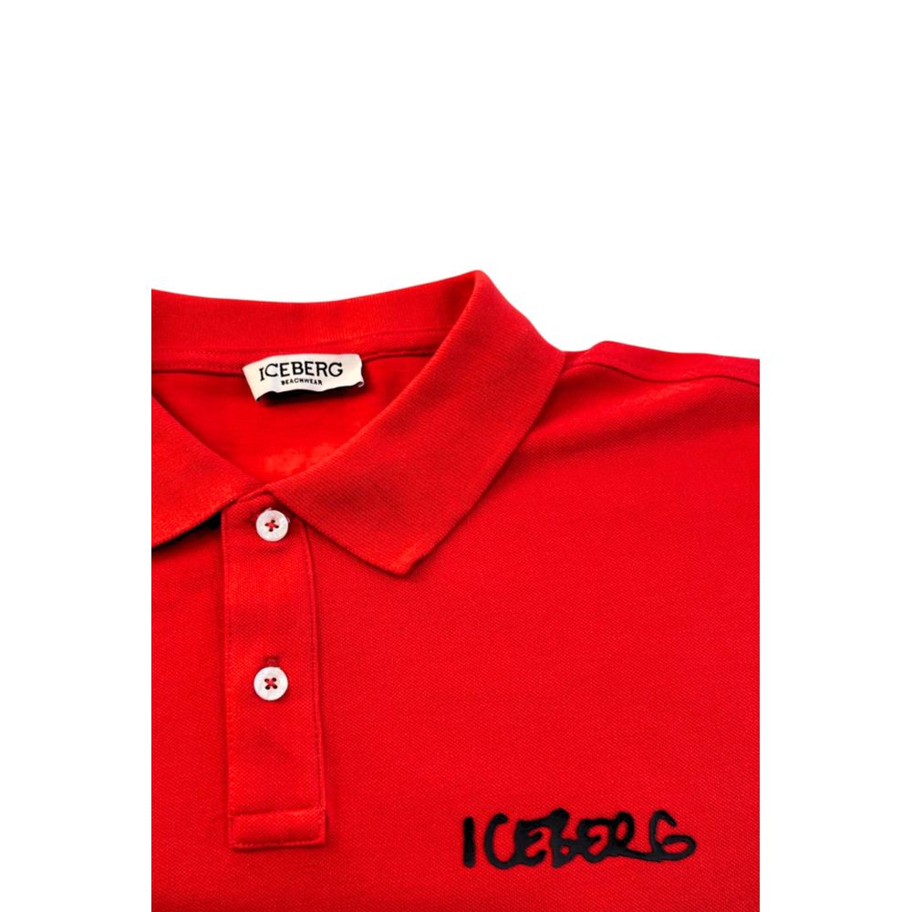 Iceberg Baumwoll-Poloshirt in Rot
