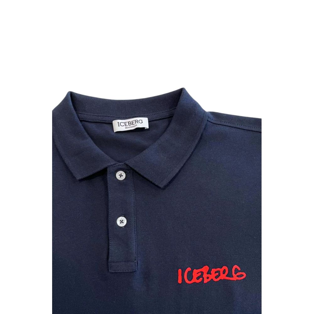 Iceberg Blaues Baumwoll-Poloshirt für Herren