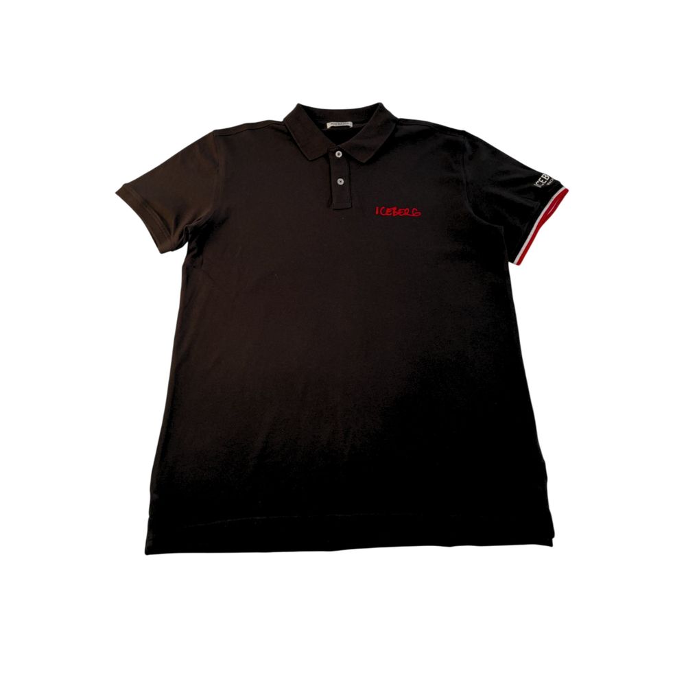 Iceberg Schwarzes Baumwoll-Poloshirt