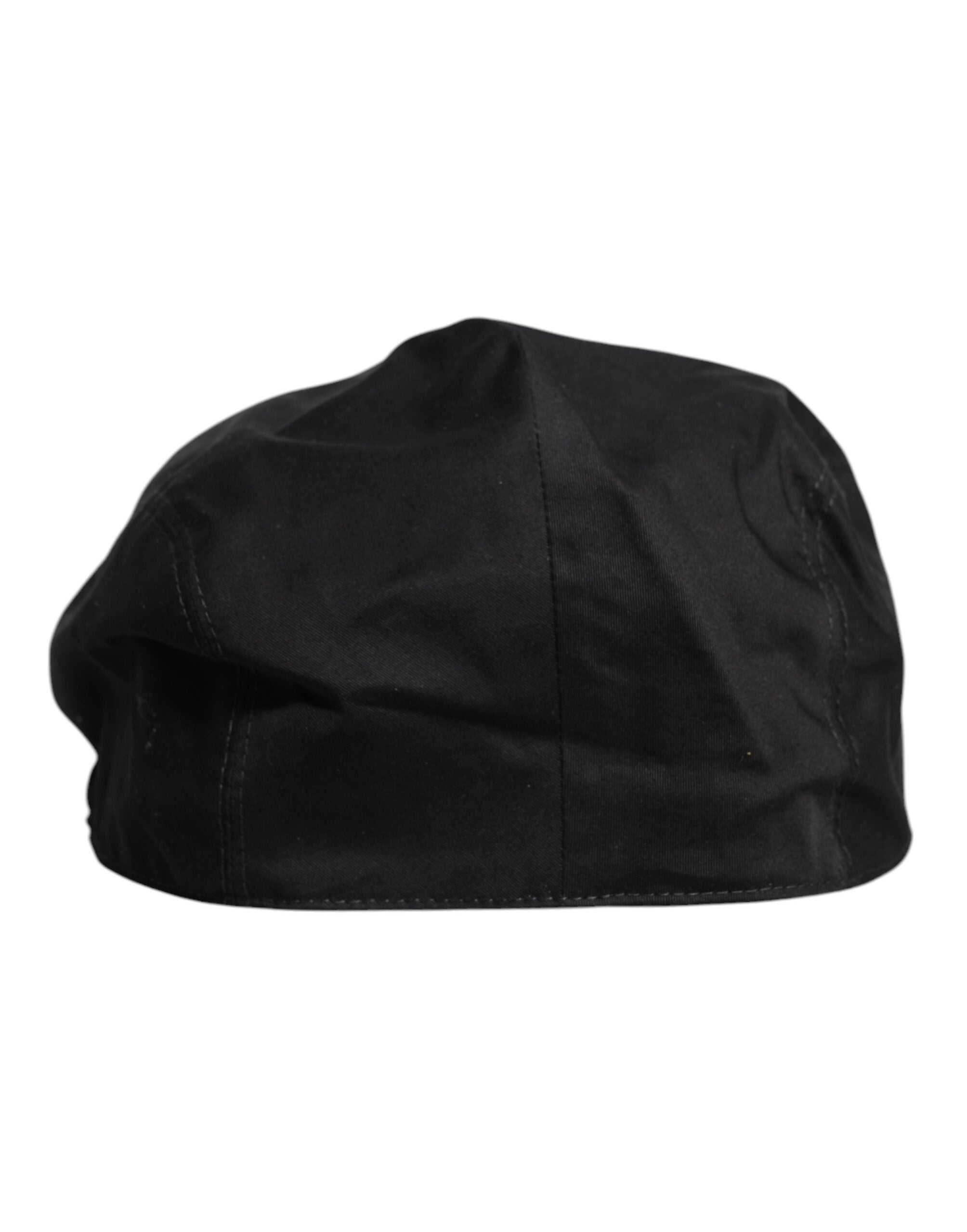Dolce & Gabbana Black Cotton Newsboy Cabbie Hat