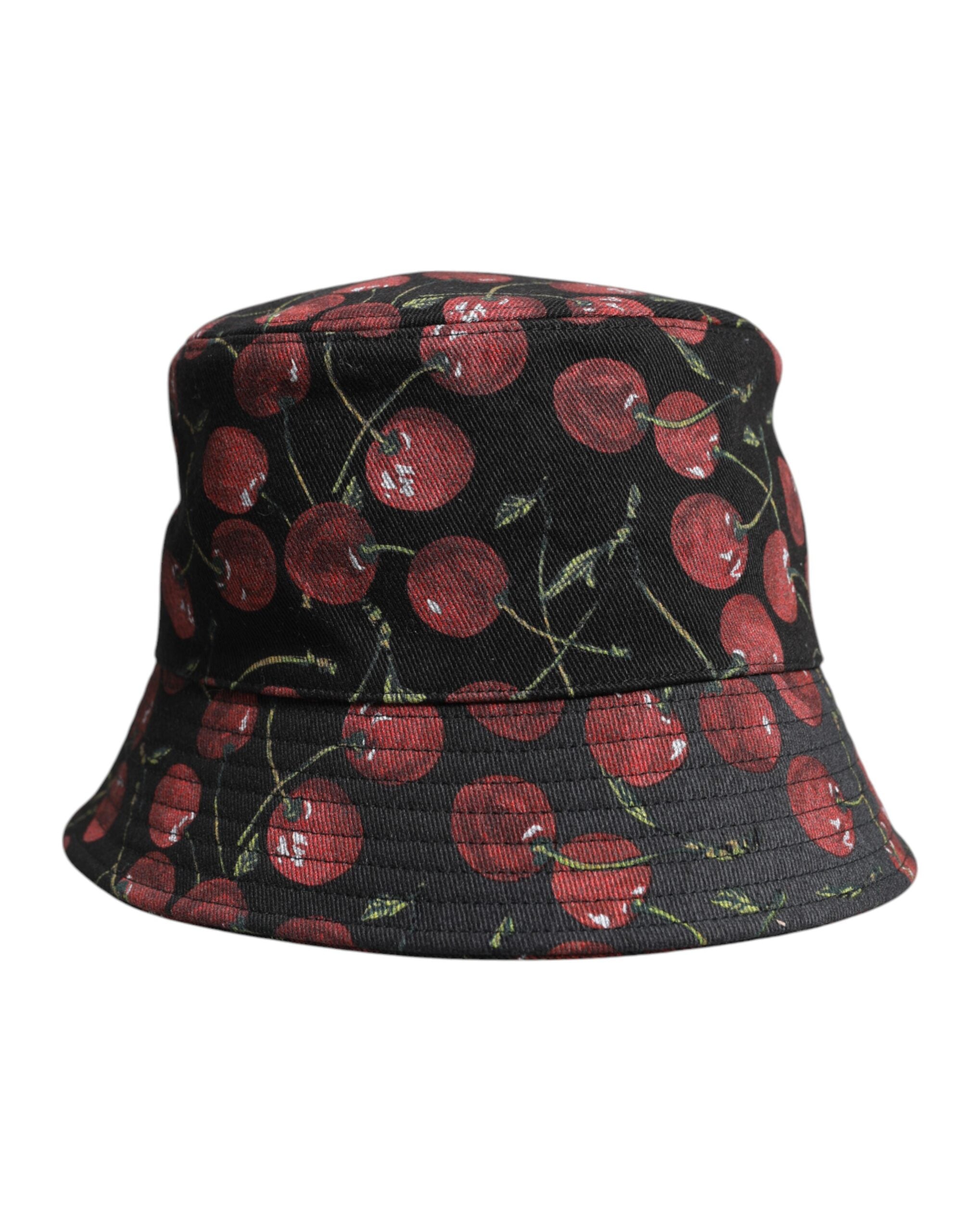 Dolce & Gabbana Black Cotton Broad Brim Bucket Hat