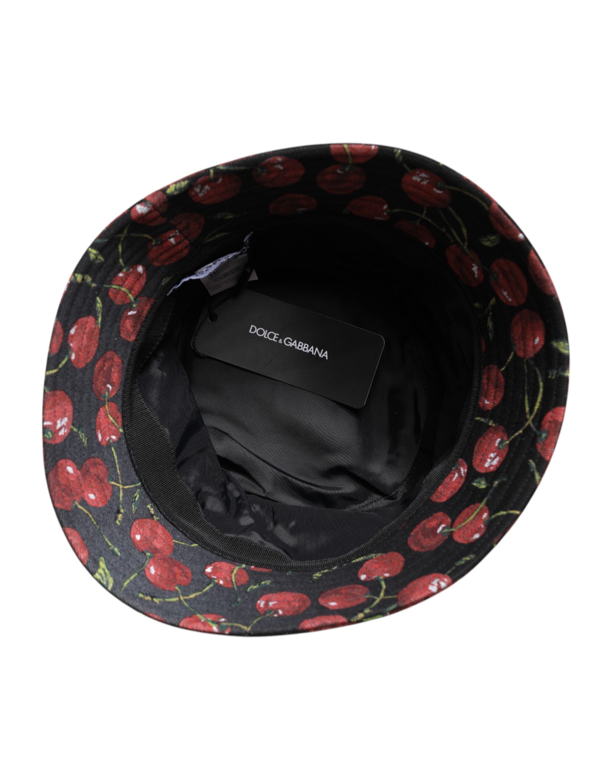Dolce & Gabbana Black Cotton Broad Brim Bucket Hat